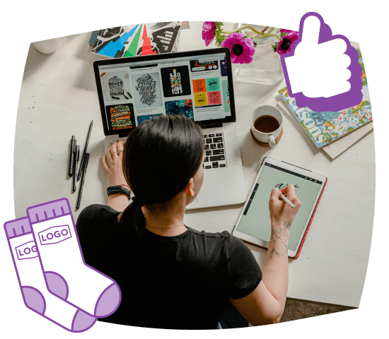 work with a custom sock designer